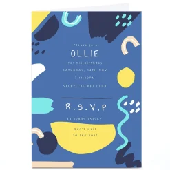 Best Personalised Party Invitation - Blue R.S.V.P Personalised Party|Invitations