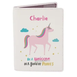 Kids Card Factory Personalised Passport Holder - Unicorn