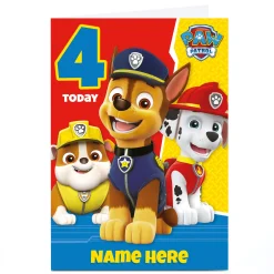 Kids Card Factory Personalised Paw Patrol Card - 4 Today