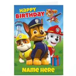 New Personalised Paw Patrol Card - Happy Birthday Kids Tv & Film|For Kids