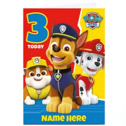 Kids Card Factory Personalised Paw Patrol Card - 3 Today