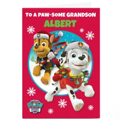 Card Factory Personalised Paw Patrol Christmas Card - Any Name