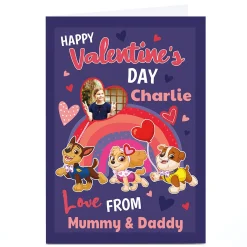 Personalised Paw Patrol Valentine's Day Card - To & From Photo