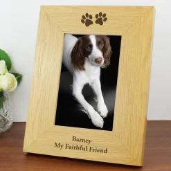 Card Factory Personalised Paw Prints Wooden Photo Frame