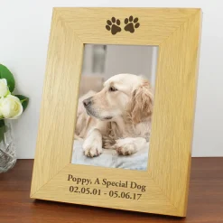 Card Factory Personalised Paw Prints Wooden Photo Frame