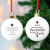 Hot Personalised Pawprints Memorial Bauble Christmas Gifts|Gifts For Couples