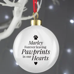 Hot Personalised Pawprints Memorial Bauble Christmas Gifts|Gifts For Couples