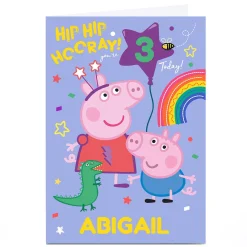 Kids Card Factory Personalised Peppa Pig Birthday Card - Hip Hip Hooray