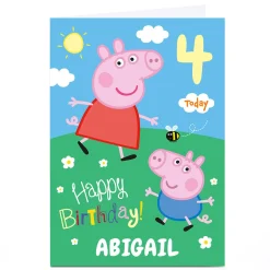 Clearance Personalised Peppa Pig Card - Sunny Day Birthday Kids For Granddaughter|For Daughter