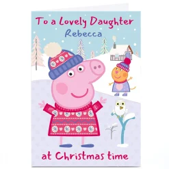 Clearance Personalised Peppa Pig Christmas Card - Daughter Tv & Film|Christmas