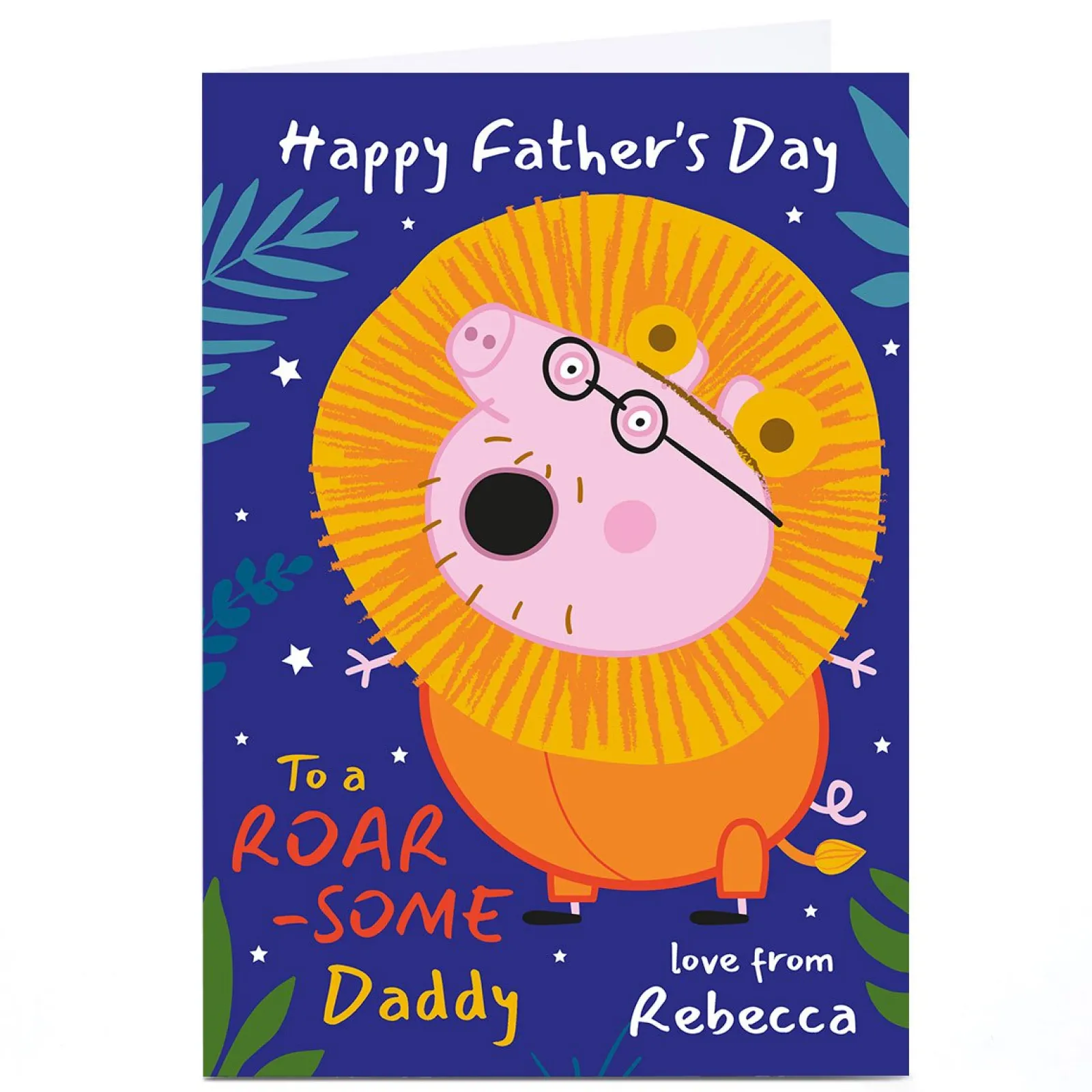 Sale Personalised Peppa Pig Father's Day Card - Roarsome Daddy Pig Father's Day|Tv & Film