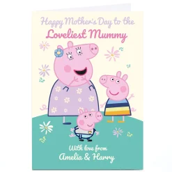 Card Factory Personalised Peppa Pig Mother's Day Card - Mummy, Peppa & George