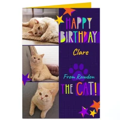 Sale Personalised Pet Day Photo Card - The Cat! Kids For Kids|Photo