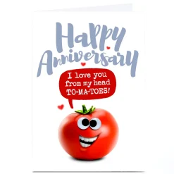 Card Factory Personalised PG Quips Anniversary Card - TO-MA-TOES!