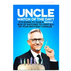 Card Factory Personalised PG Quips Birthday Card - Match of The Day, Uncle