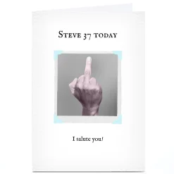 Card Factory Personalised PG Quips Birthday Card - I Salute You