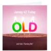 Card Factory Personalised PG Quips Birthday Card - Flaming Old, Editable Age
