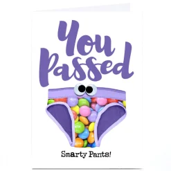 Card Factory Personalised PG Quips Card - You Passed! Smarty Pants!