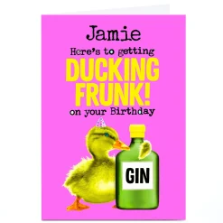 Discount Personalised PG Quips Card - Ducking Frunk! Funny|Birthday