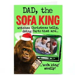 Sale Personalised PG Quips Christmas Photo Card - The Sofa King Christmas|Photo