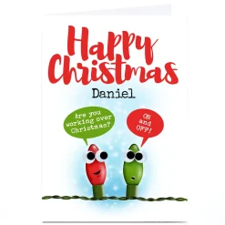 New Personalised PG Quips Christmas Card - Fairy Lights Funny|Christmas