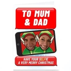 Card Factory Personalised PG Quips Christmas Photo Card - Have Your Selfies