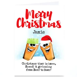 Clearance Personalised PG Quips Christmas Card - From Beer to Beer Funny|Christmas