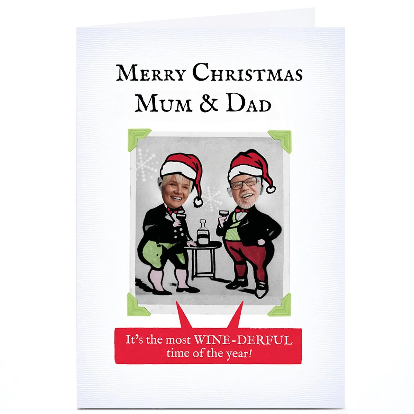 Card Factory Personalised PG Quips Christmas Card - Wine-derful Time