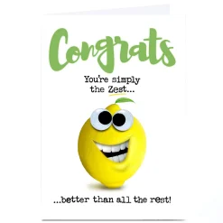 Personalised PG Quips Congratulations Card - You're Simply The Zest! Funny|New Job