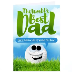 Card Factory Personalised PG Quips Father's Day Card - Golf Fore He's a Jolly Good Fellow, Dad