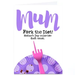 Outlet Personalised PG Quips Mother's Day Card - Fork The Diet! Funny