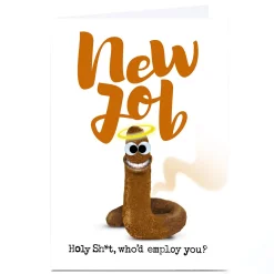 Card Factory Personalised PG Quips New Job Card - Holy Sh*t, Who'd Employ You?
