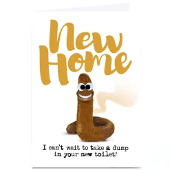 Card Factory Personalised PG Quips New Home Card - Dump In Your New Toilet!