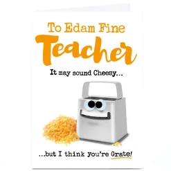 Card Factory Personalised PG Quips Thank You Teacher Card - It May Sound Cheesy