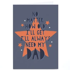 Outlet Personalised Phoebe Munger Father's Day Card - Always Need Dad Father's Day