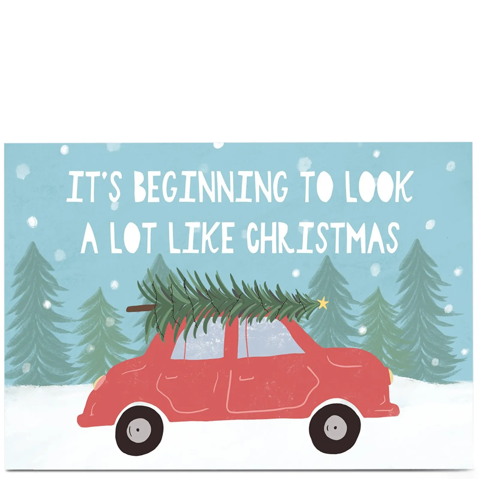 Card Factory Personalised Phoebe Munger Christmas Card - Red Car
