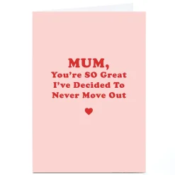 Hot Personalised Phoebe Munger Mother's Day Card - Never Move Out Funny