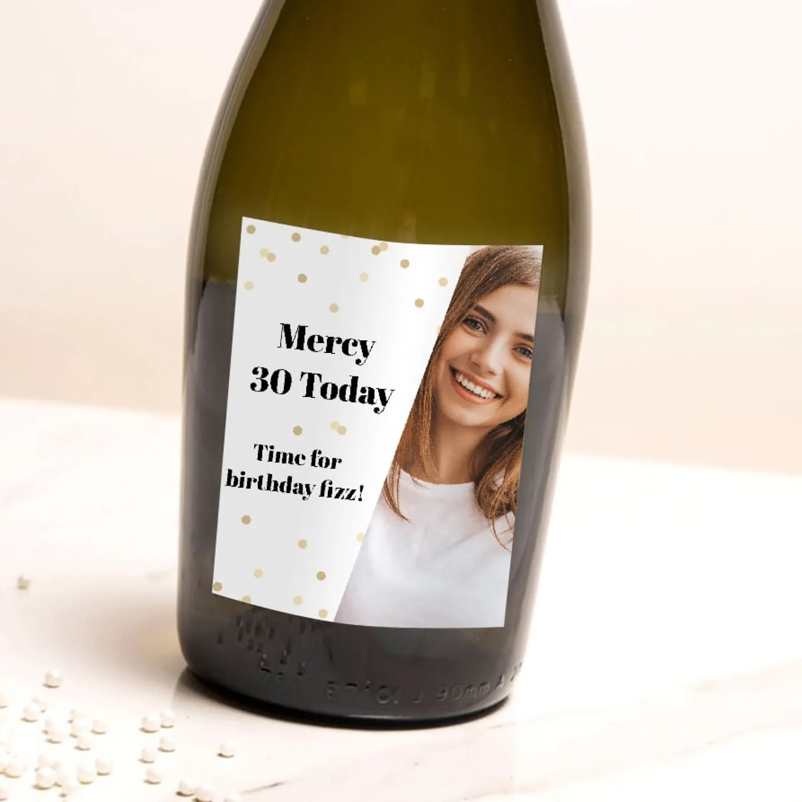 Card Factory Personalised Photo Birthday Prosecco - Time for Birthday Fizz