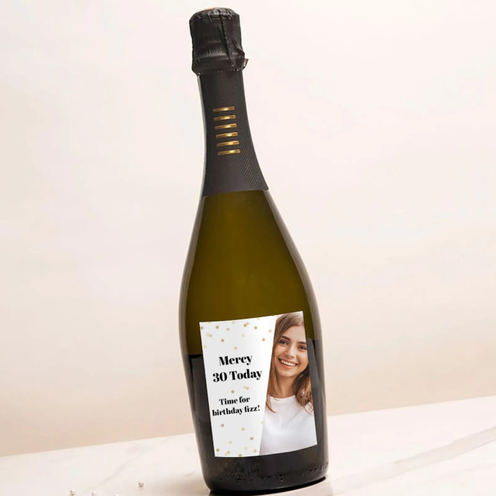 Card Factory Personalised Photo Birthday Prosecco - Time for Birthday Fizz