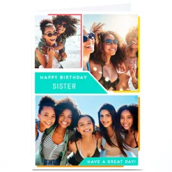 Card Factory Personalised Photo Card - Collage, Sister