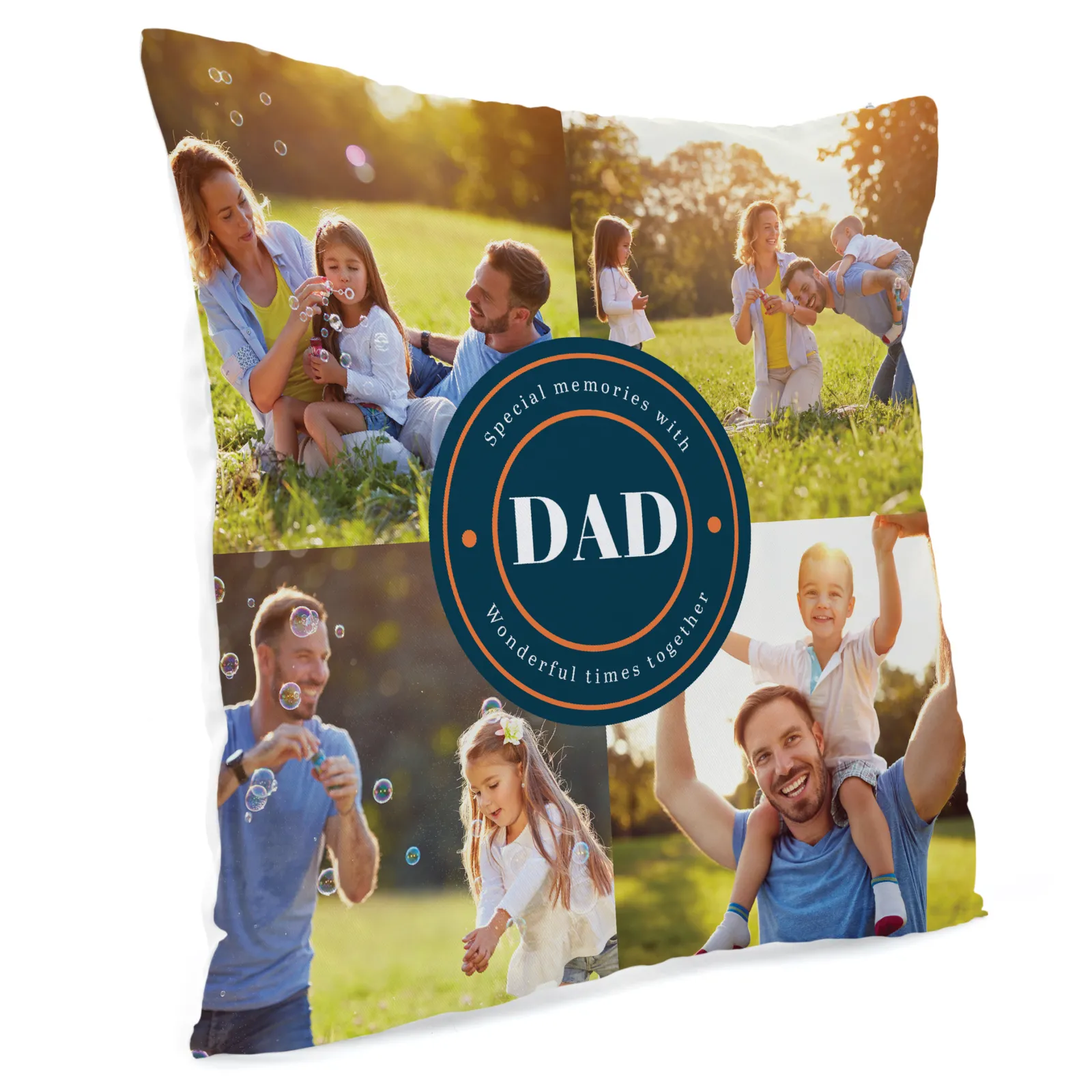Card Factory Personalised Photo Cushion - Wonderful Times With Dad