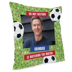 Card Factory Personalised Photo Football Cushion - Do Not Disturb, Watching the Match