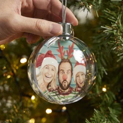 Online Personalised Photo Upload Christmas Tree Bauble Personalised Canvas & Wall Art|Photo Gifts