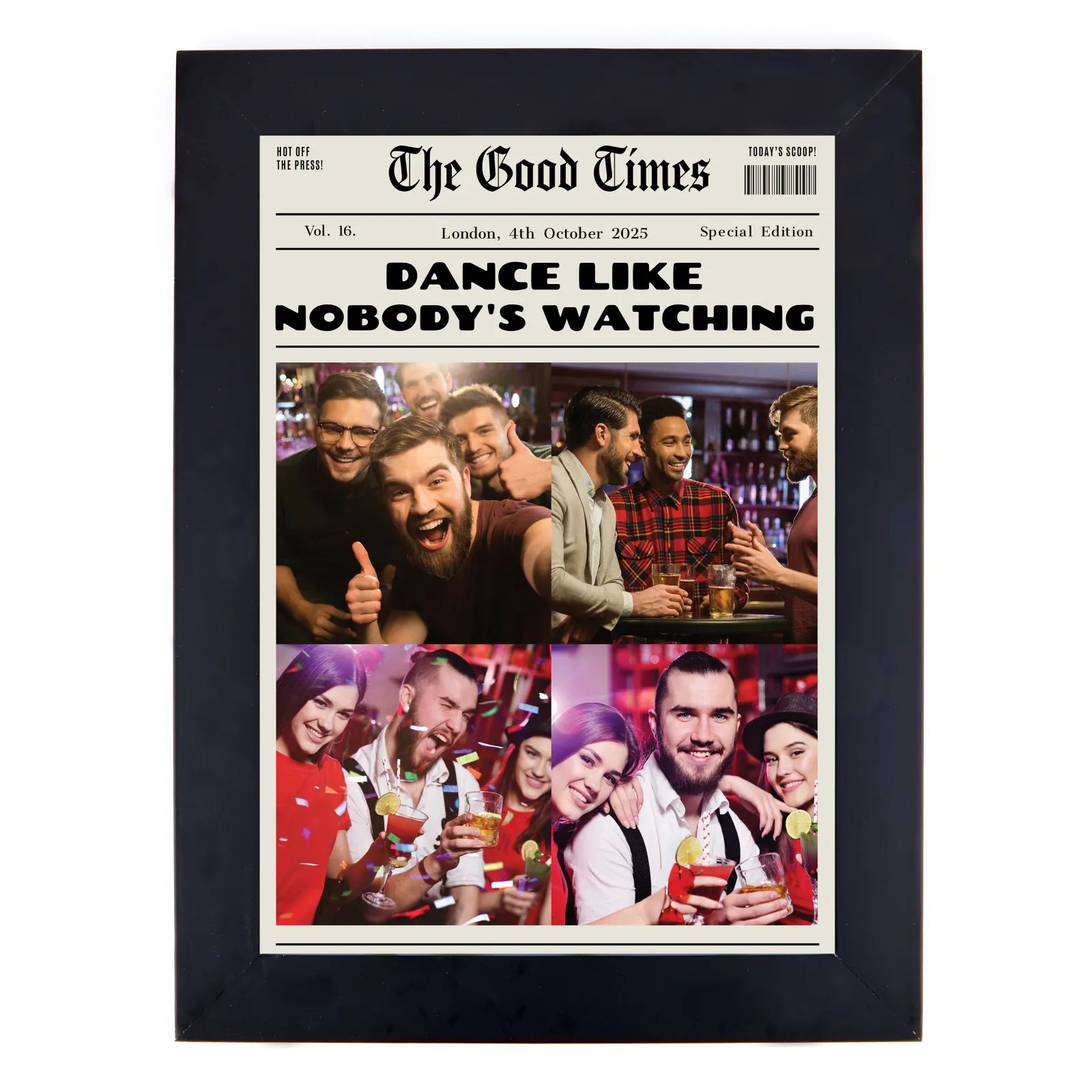 Card Factory Personalised Photo Upload Wall Art - The Good Times Newspaper