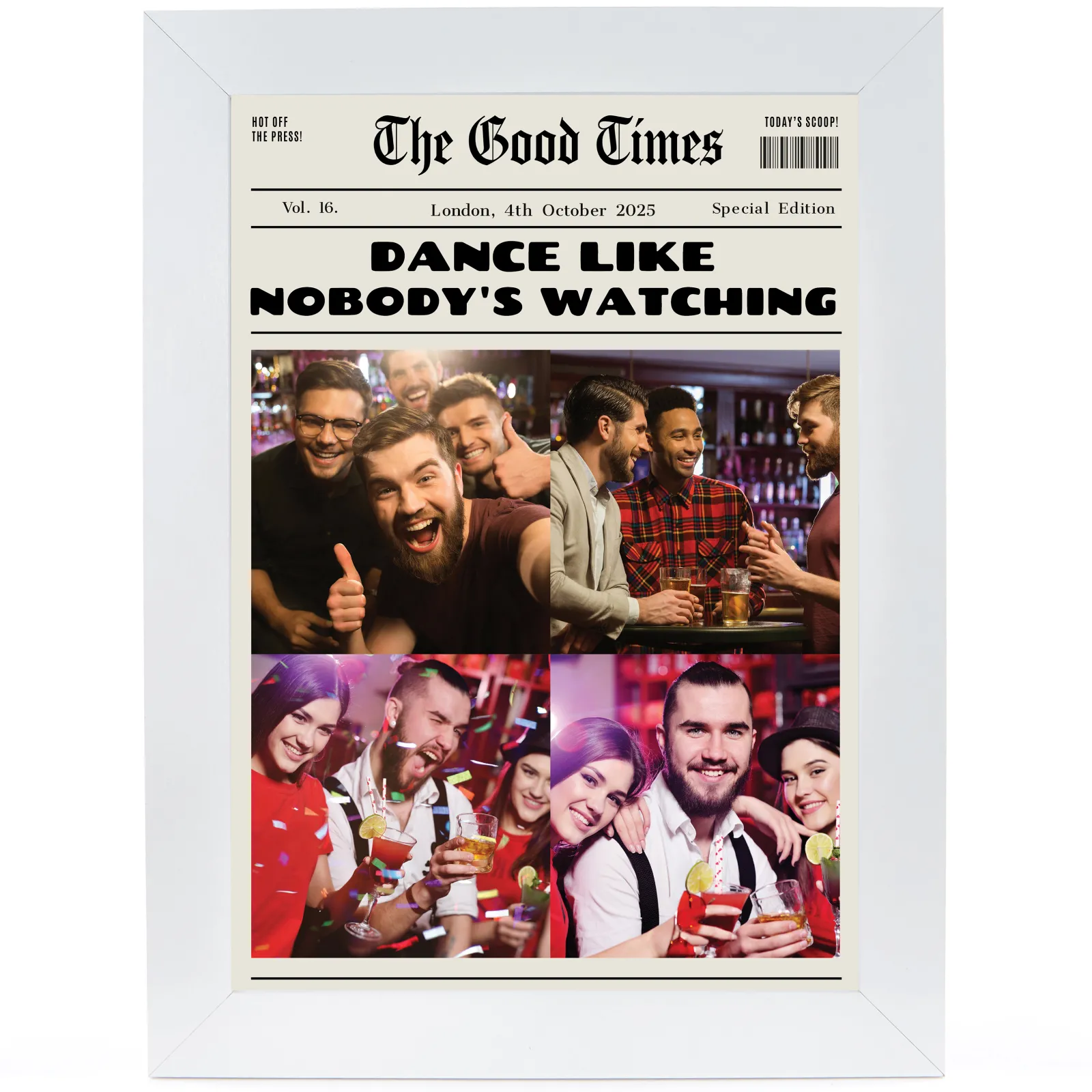 Card Factory Personalised Photo Upload Wall Art - The Good Times Newspaper