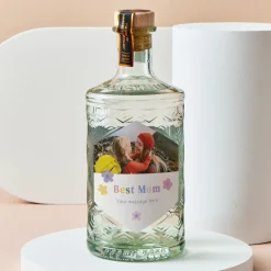 Hot Personalised Photo Upload Manchester Gin - Best Mum Flower Design Photo Gifts|Gifts For Her