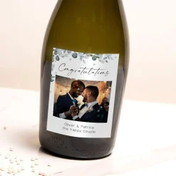 Card Factory Personalised Photo Upload Wedding Prosecco - Congratulations