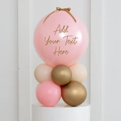 Online Personalised Pink Air-Filled Bubble Stack - DELIVERED INFLATED! Personalised Party|Baby Shower Party