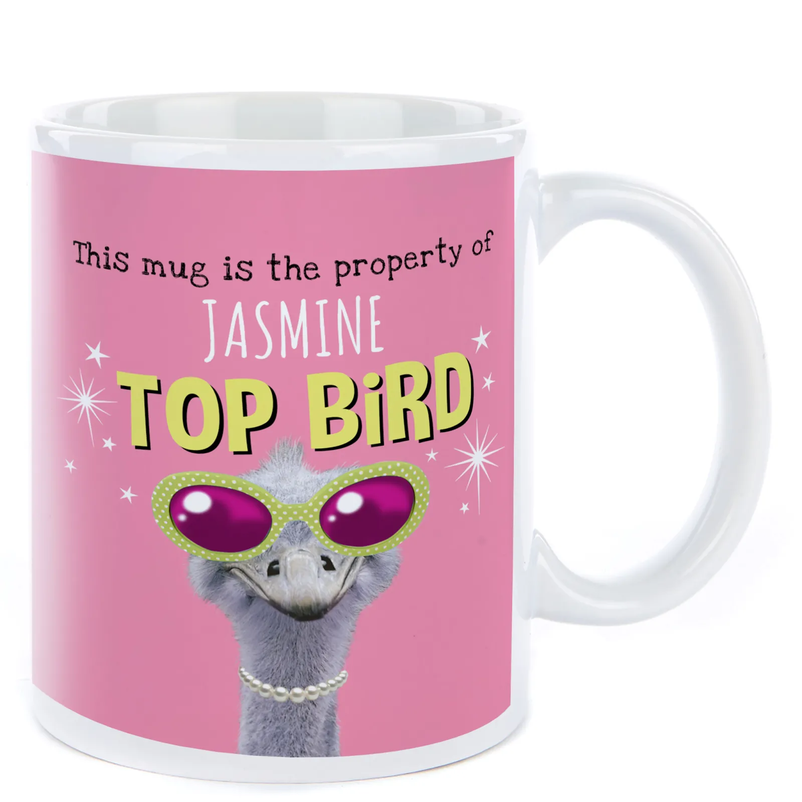 Sale Personalised Pink Pet Shop Mug - Top Bird Kids Personalised Mugs|Mugs