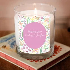 Card Factory Personalised Pomegranate & Cashmere Scented Candle - Thank You Teacher